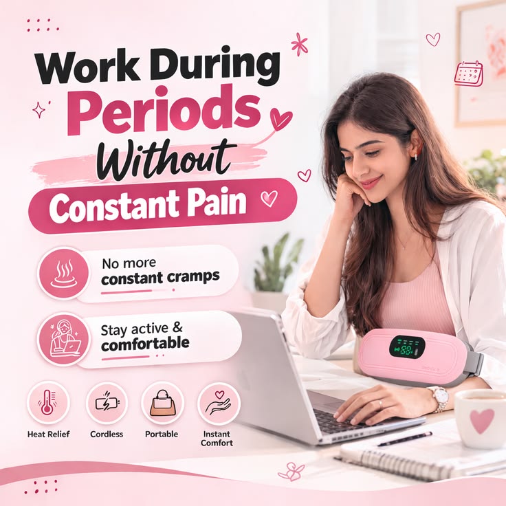 Urboease™ Portable Period Pain Relief Heating Pad and Massager