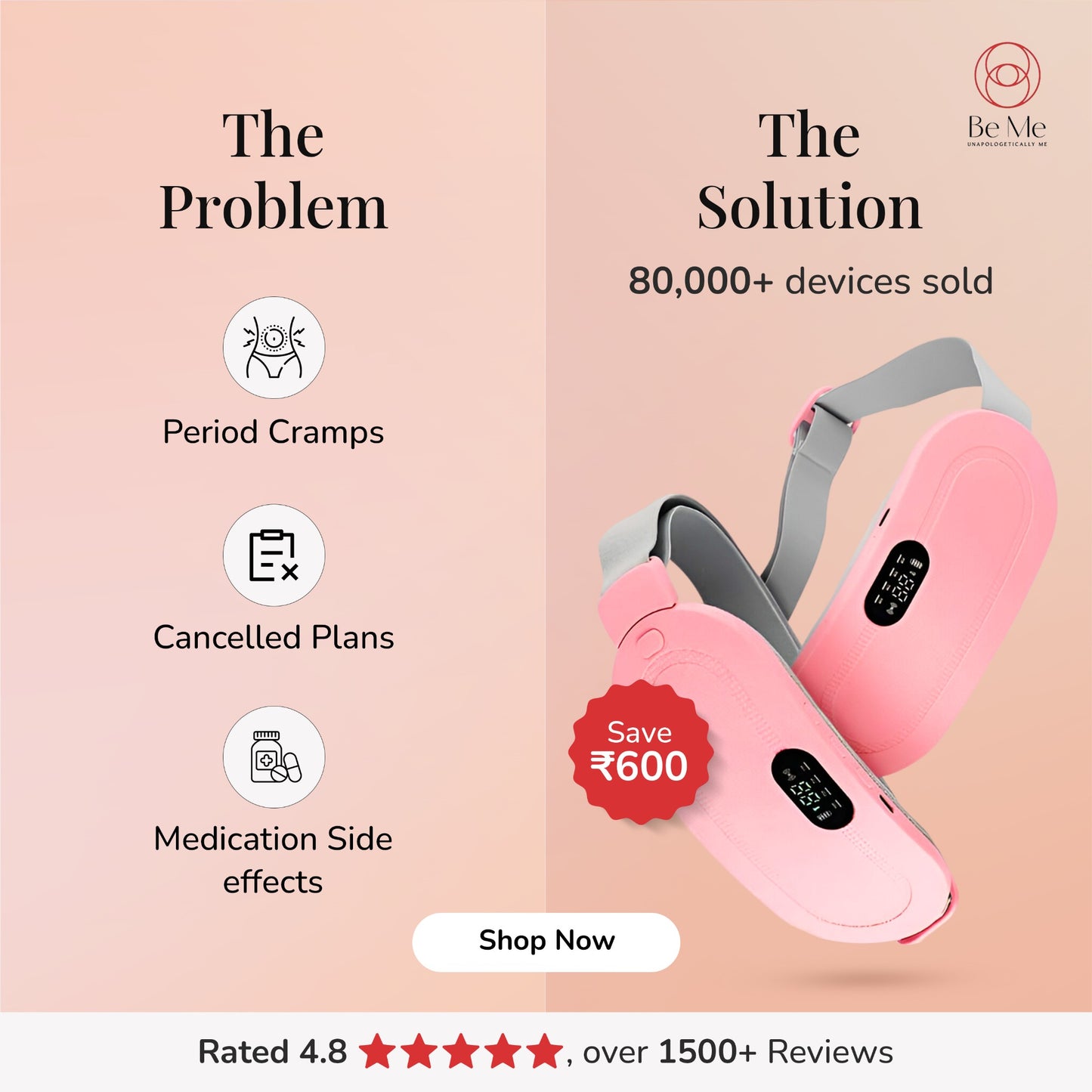 Urboease™ Portable Period Pain Relief Heating Pad and Massager