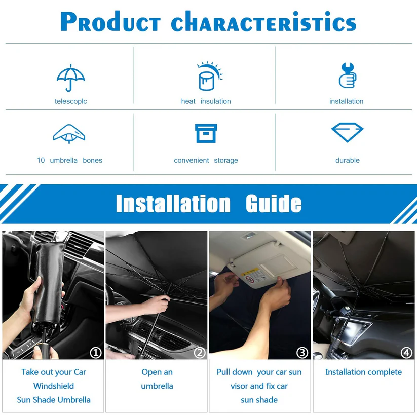 UrboShade™ Premium Car Windshield Sun shade Umbrella